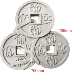 Phù điêu mặt tiền nhà đồng tiền 3 chụm lớn phát tài phát lộc TL16